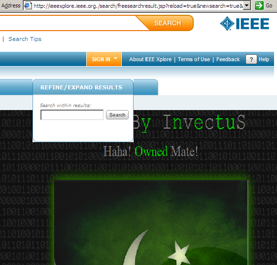 IEEE Explore website Cross-site scripting vulnerability