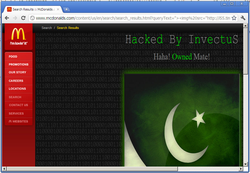 Mcdonalds.com hacked with XSS