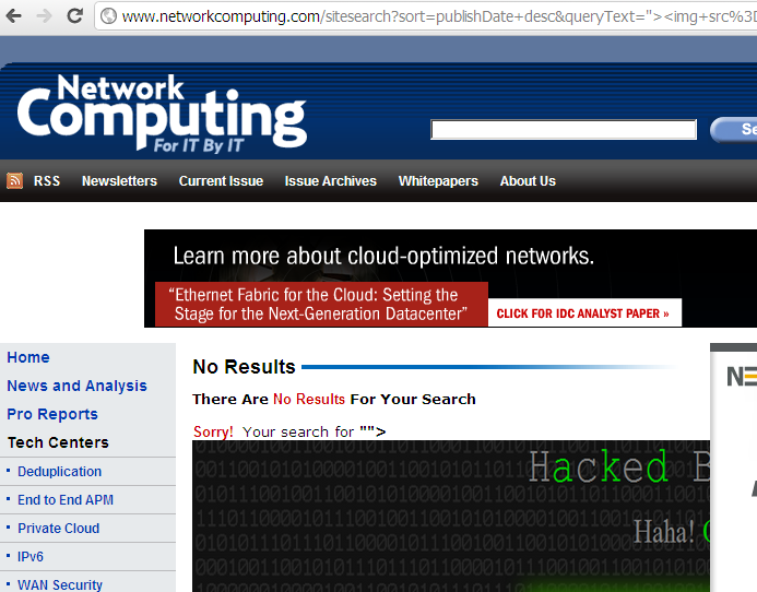 Networkcomputing.com vulnerable to Cross-site scripting vulnerability