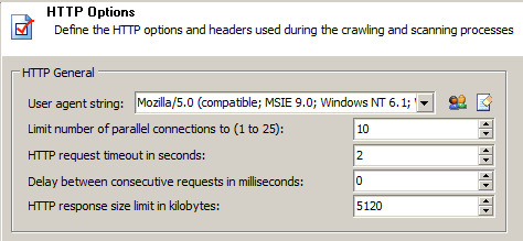 Acunetix WVS HTTP options node
