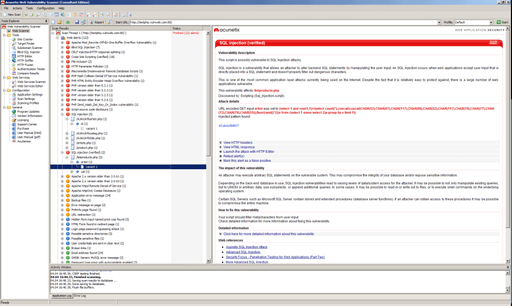 Acunetix web vulnerability scanner 8