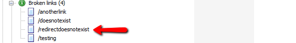Redirected broken link