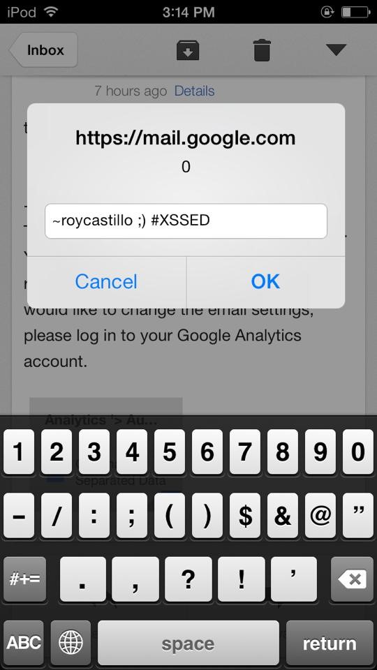 The exploited Blind XSS Vulnerability