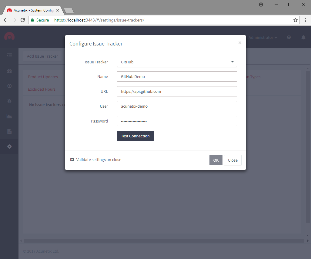 Issue Tracker Integration with Acunetix