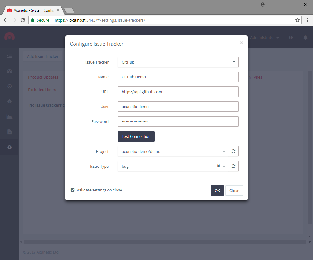 issue tracker integration with acunetix acunetix project issue tracking