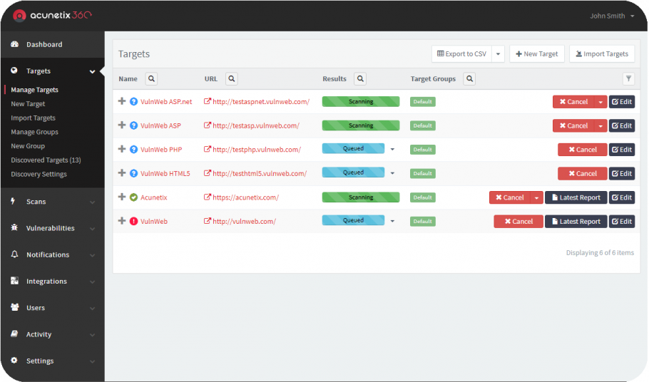 Acunetix Web Vulnerability Scanner