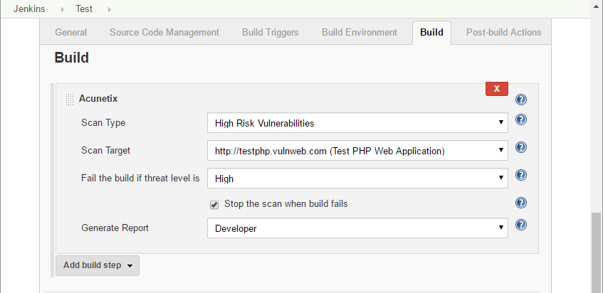 Acunetix Jenkins Plugin