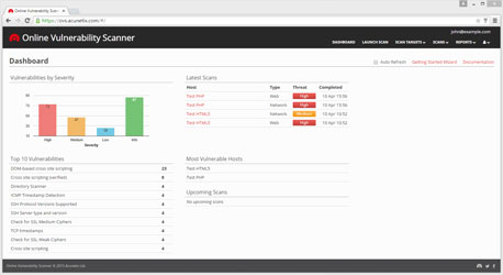 Acunetix Online Vulnerability Scanner